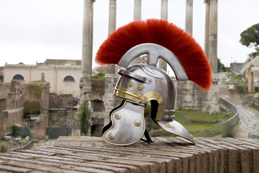 Roman soldier helmet